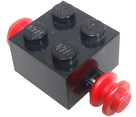 Lego Brick, Modified 2 x 2 with Red Wheels for Single Tire