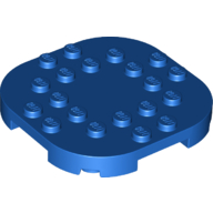 Lego Plate Round Corners 6 x 6 x 2/3 Circle with Reduced Knobs / Blue