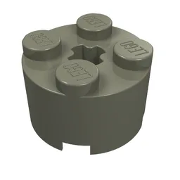 Brick Round 2 x 2 with Axle Hole / Dark Gray
