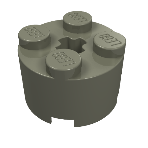 Lego Brick Round 2 x 2 with Axle Hole / Dark Gray