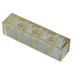 Modulex Brick 1 x 4 with LEGO on Stud / Modulex Clear