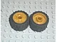 Wheel 18mm D. x 14mm with Pin Hole, Fake Bolts and Shallow Spokes with Black Tire 24 x 14 Shallow Tread (55981 / 30648) / Pearl Gold