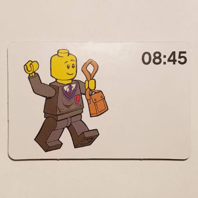 Lego Activity Card, Time-Teaching 24-Hour Clock 08:45 / [No Color/Any Color]