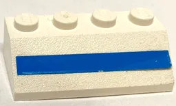 Slope 45 2 x 4 with Ferry Stripe Light Blue Pattern (Sticker) - Set 1554