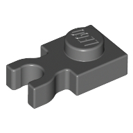 Lego Plate Special 1 x 1 with Clip Vertical [Thick U Clip] / Dark Bluish Gray