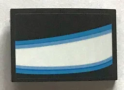 Slope, Curved 3 x 2 with White and Blue Curved Stripes Iron Man Eye Pattern Model Left Side (Sticker) - Set 76165