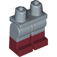 Lego Hips with Sand Blue Legs and Dark Red Boots Pattern / Sand Blue