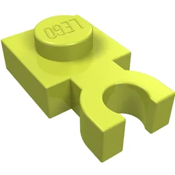 Plate Special 1 x 1 with Clip Vertical [Thick U Clip] / Medium Lime