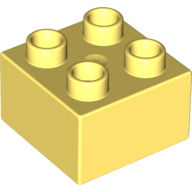 Lego Duplo Brick 2 x 2 / Bright Light Yellow