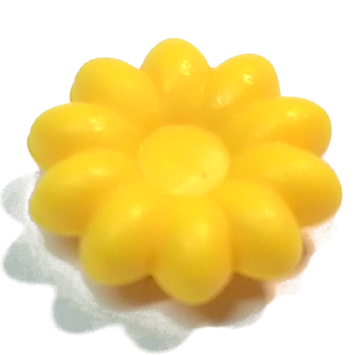 Lego Clikits Icon, Flower 2 x 2 Small, 10 Petals with Pin [Frosted] / Clikits Yellow