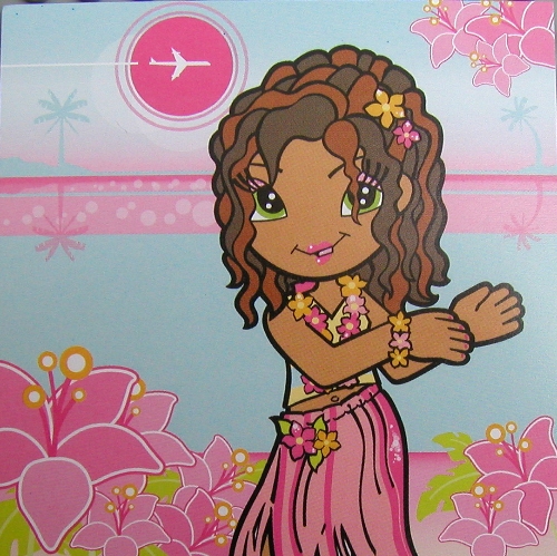 Lego Clikits Insert 10 x 10 for Frame, 'Daisy' Hawaiian Hula Print