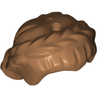 Lego Hair Short with Braid around Sides, Hole On Top / Medium Nougat