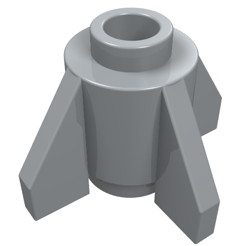 Lego Brick Round 1 x 1 with Fins, Open Stud / Light Bluish Gray