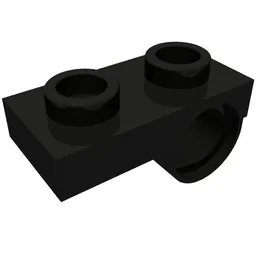 Plate Special 1 x 2 with Pin Hole Underneath / Black