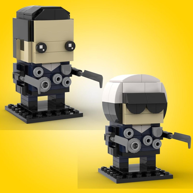 Lego Terminator T1000 MOC Brickheadz with alternate build!!