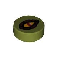 Tile Round 1 x 1 with Chima Crocodile Eye Print