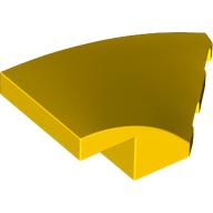 Lego Brick Wedged, Curved 4 x 2 with Stud Notch Right / Yellow