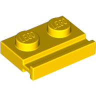 Lego Plate Special 1 x 2 with Door Rail / Yellow