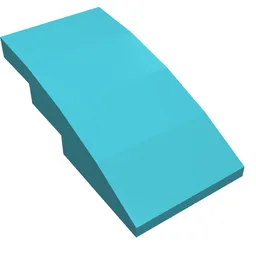 Brick Curved 4 x 2 No Studs / Medium Azure