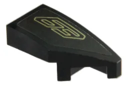 Wedge 2 x 1 x 2/3 Right with Gold '63' Pattern (Sticker) - Set 76923