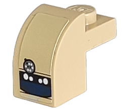 Lego Slope, Curved 2 x 1 x 1 1/3 with Recessed Stud with EV-A4-D Face Pattern (Sticker) - Set 8095