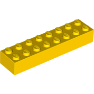 Lego Brick 2 x 8 / Yellow