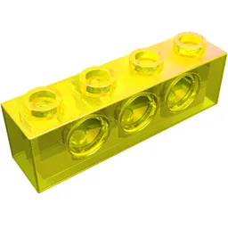 Technic Brick 1 x 4 [3 Pin Holes] / Trans-Yellow