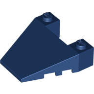 Lego Brick Wedged, Sloped 4 x 4 Taper, with Stud Notches / Dark Blue