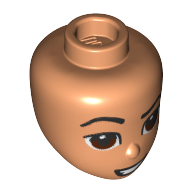 Lego Minidoll Head Brown Eyes, Black Lips, Teeth / Nougat