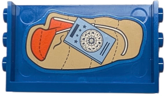 Lego Panel 1 x 6 x 3 with Studs on Sides with Red and Tan Sleeping Bag and Planisphere Book Pattern (Sticker) - Set 42603