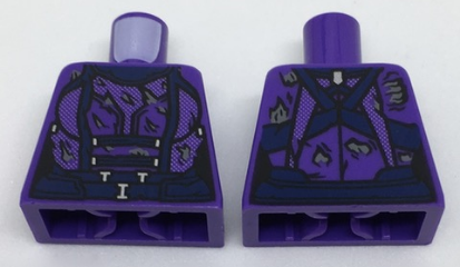 Lego Torso Female Damaged Armor, Dark Blue Belt Pattern