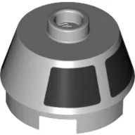 Brick Round 2 x 2 Truncated Cone with Black Squares Print