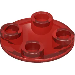 Plate Round 2 x 2 with Rounded Bottom [Boat Stud] / Trans-Red