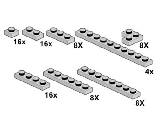Lego Light Gray Plates 1 x n