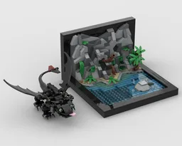 Toothless MOC Diorama