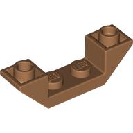 Lego Brick Sloped Inverted 45° 4 x 1 Double with 1 x 2 Recessed / Medium Nougat