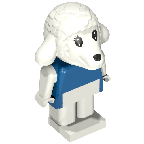 Lego Fabuland Figure, Lisa Lamb (Blue Shirt) / Blue