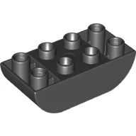 Duplo Brick 2 x 4 Curved Bottom / Black