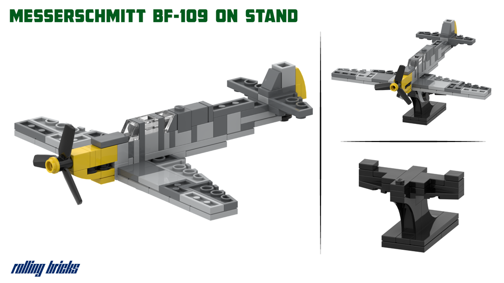 Lego Messerschmitt BF-109 on Display Stand