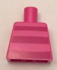 Lego Torso Horizontal Magenta Stripes on Front and Back Pattern
