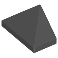 Brick Sloped 45° 2 x 1 Triple with Ovoid Bottom Pin / Black