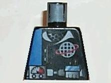 Lego Torso Jacket with Blue Panel, White Collar and Alpha Team Wire Frame Globe Logo, Utility Belt with Gauge Pattern