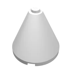 Cone 4 x 4 x 3 with Single Solid Stud / White