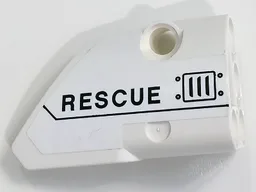 Technic, Panel Fairing # 2 Small Smooth Short, Side B With Vent Grille and 'RESCUE' Pattern (Sticker) - Set 8068