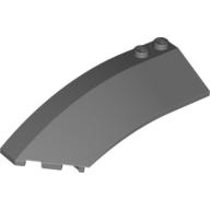 Lego Brick Wedged, Curved 8 x 3 x 2 Open Left / Dark Bluish Gray