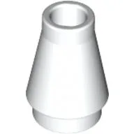 Cone 1 x 1 [No Top Groove] / White