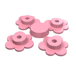 Plant, Flower Small [Complete Sprue of Four] / Pink