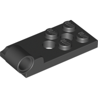 Lego Hinge Plate 2 x 4 with Pin Hole with 2 Holes - Bottom / Black