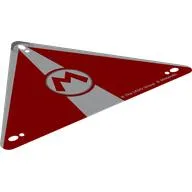 Sail, Triangle with Red 'M' Print / White