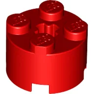 Brick Round 2 x 2 with Axle Hole / Red